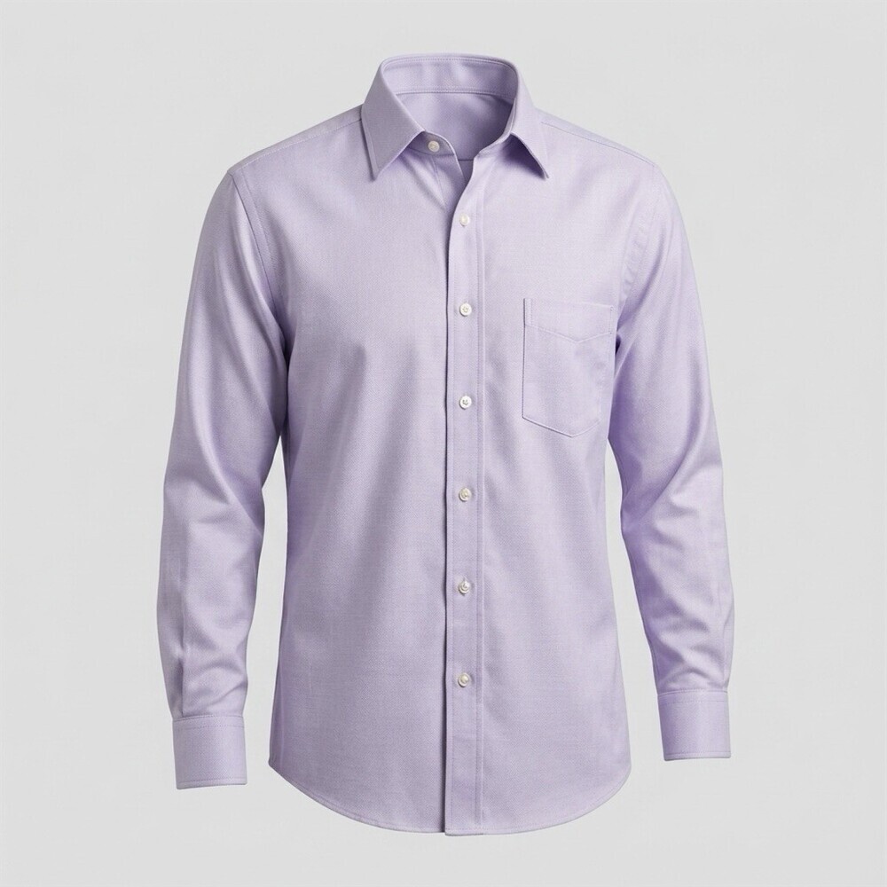 Roundtree & Yorke Dress Shirt Mens 17.5 34/35 Purple Slim Button-Down - Picture 2 of 8
